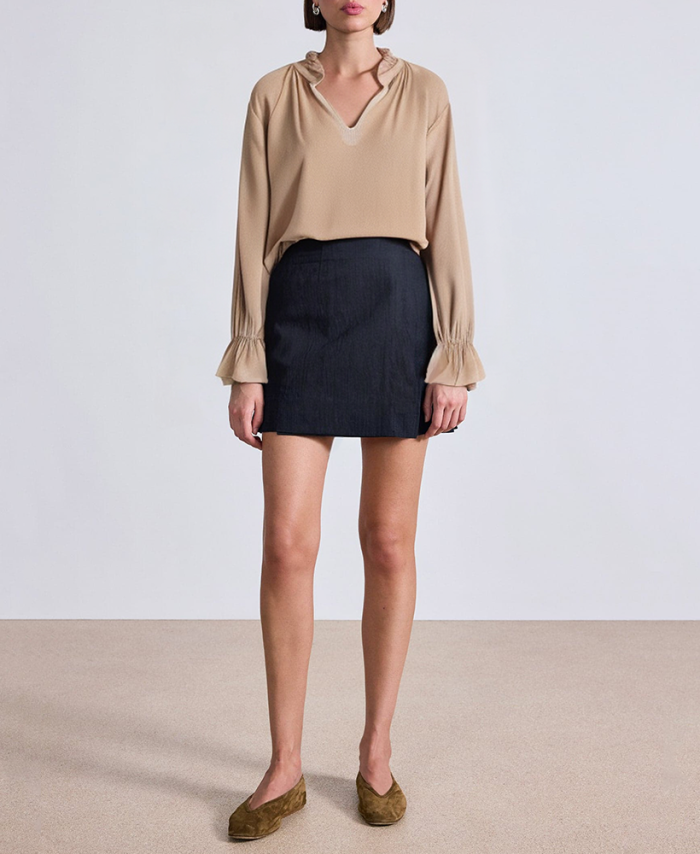 ruffled-v-neck-velvet-ladies-business-formal-suit