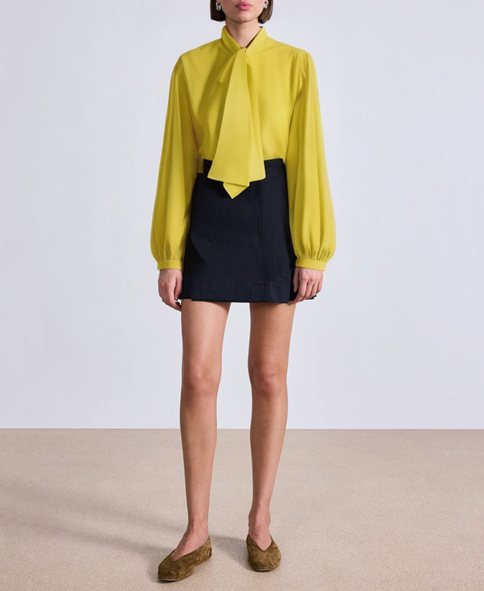 yellow-breathable-chiffon-ladies-business-formal-suit