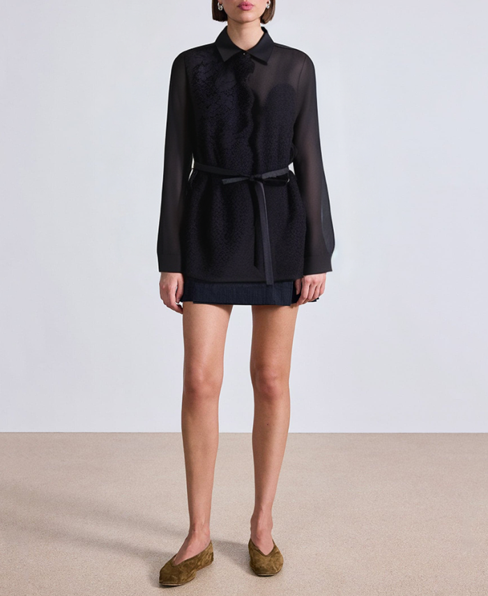 black-fashionable-lace-womens-professional-formal-wear