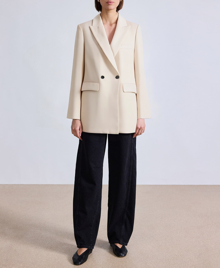 beige-double-breasted-long-sleeve-womens-blazer