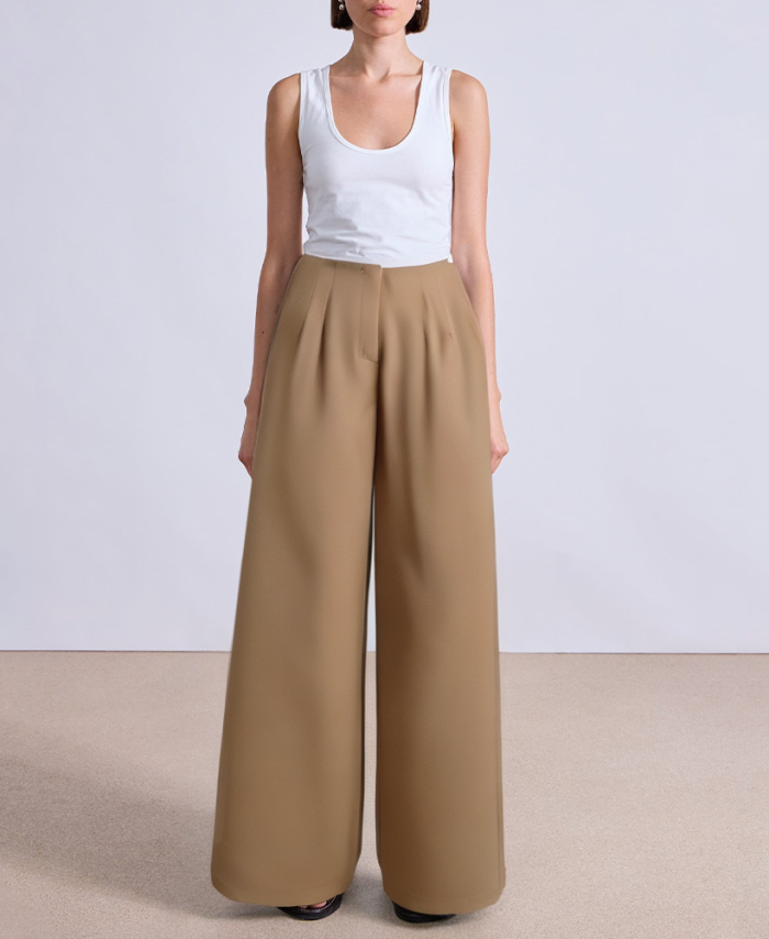 khaki-high-waist-wide-leg-womens-suit-pants