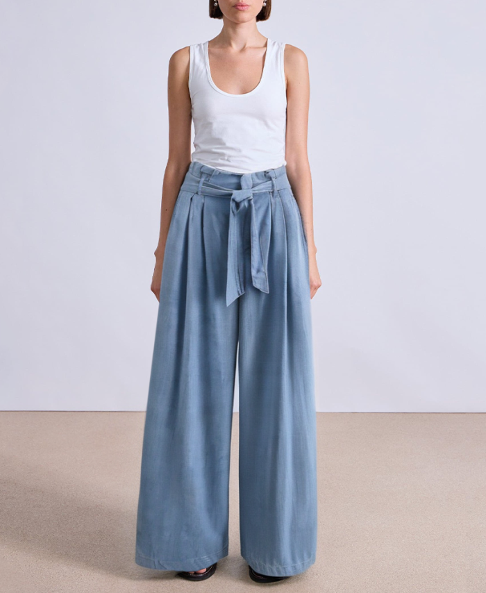 blue-pleated-high-waist-womens-suit-pants