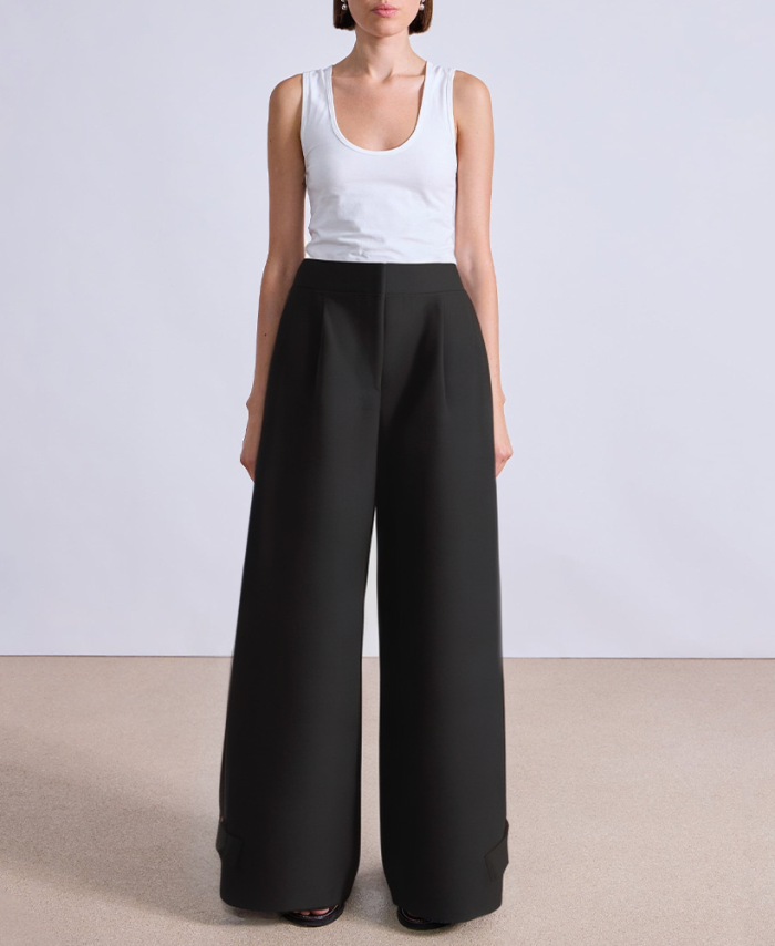 black-breathable-wide-leg-womens-suit-pants